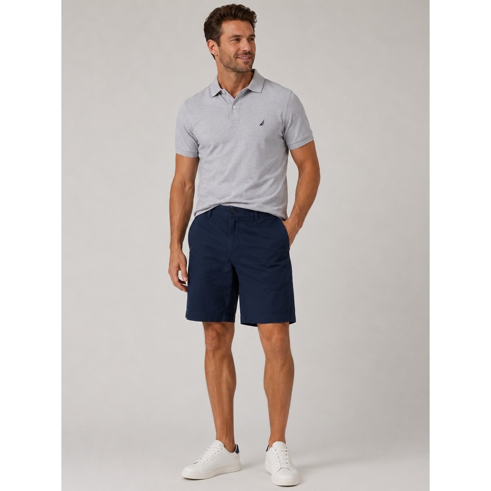 Roundtree & Yorke Casuals Mens Navy Blue Classic Fit Chino Shorts 38 Cotton